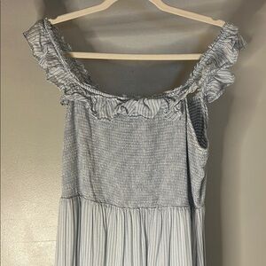 Striped Ruffle Off-Shoulder Dress